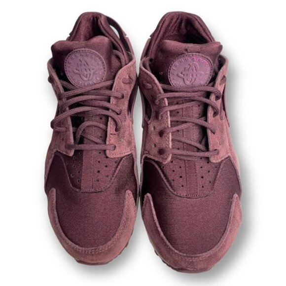 Nike Air Huarache Run Burgundy Crush Suede Sneakers BV1170-600 Women’s Size 11 - Picture 3 of 10